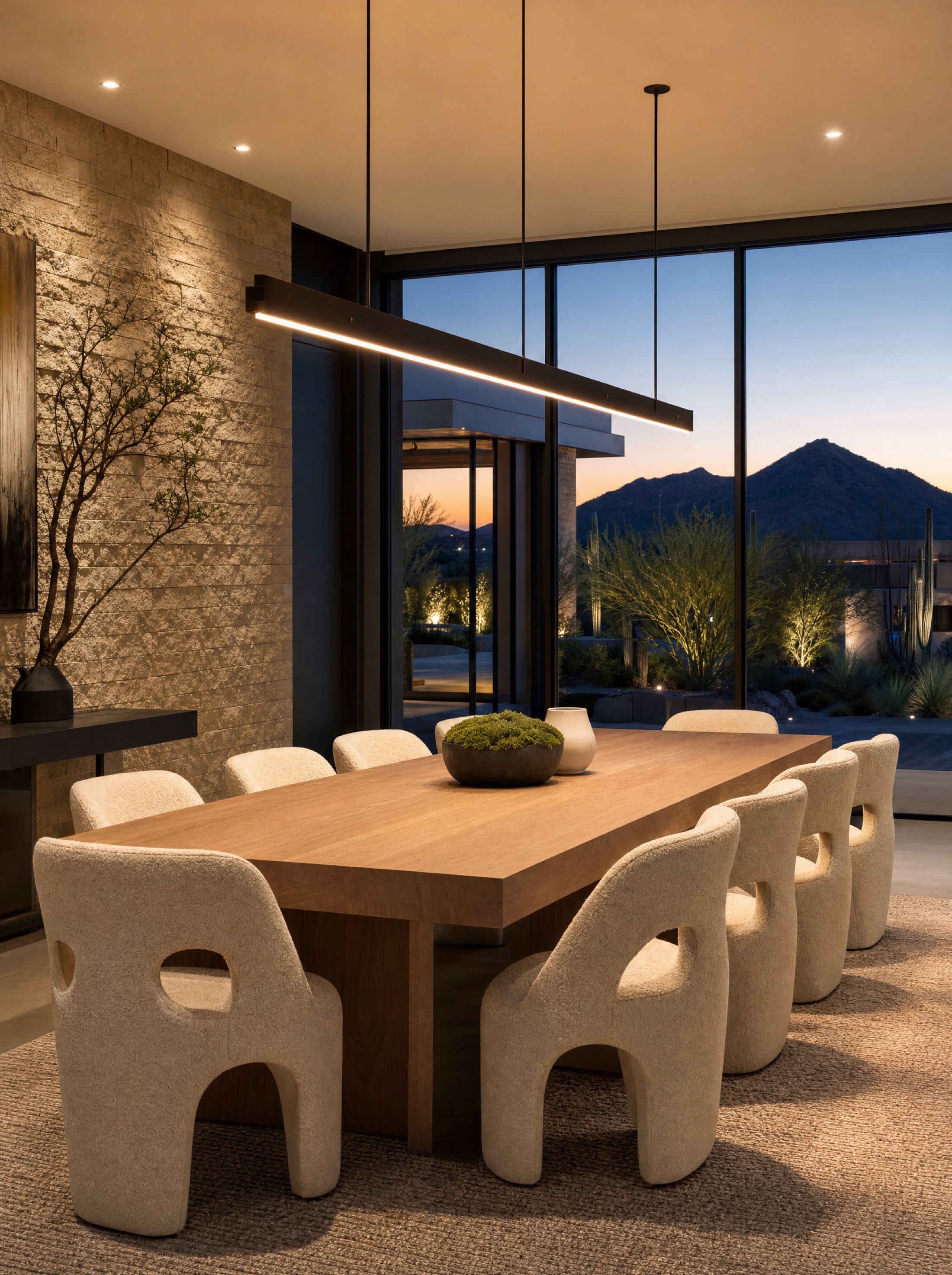 Dining room at dusk